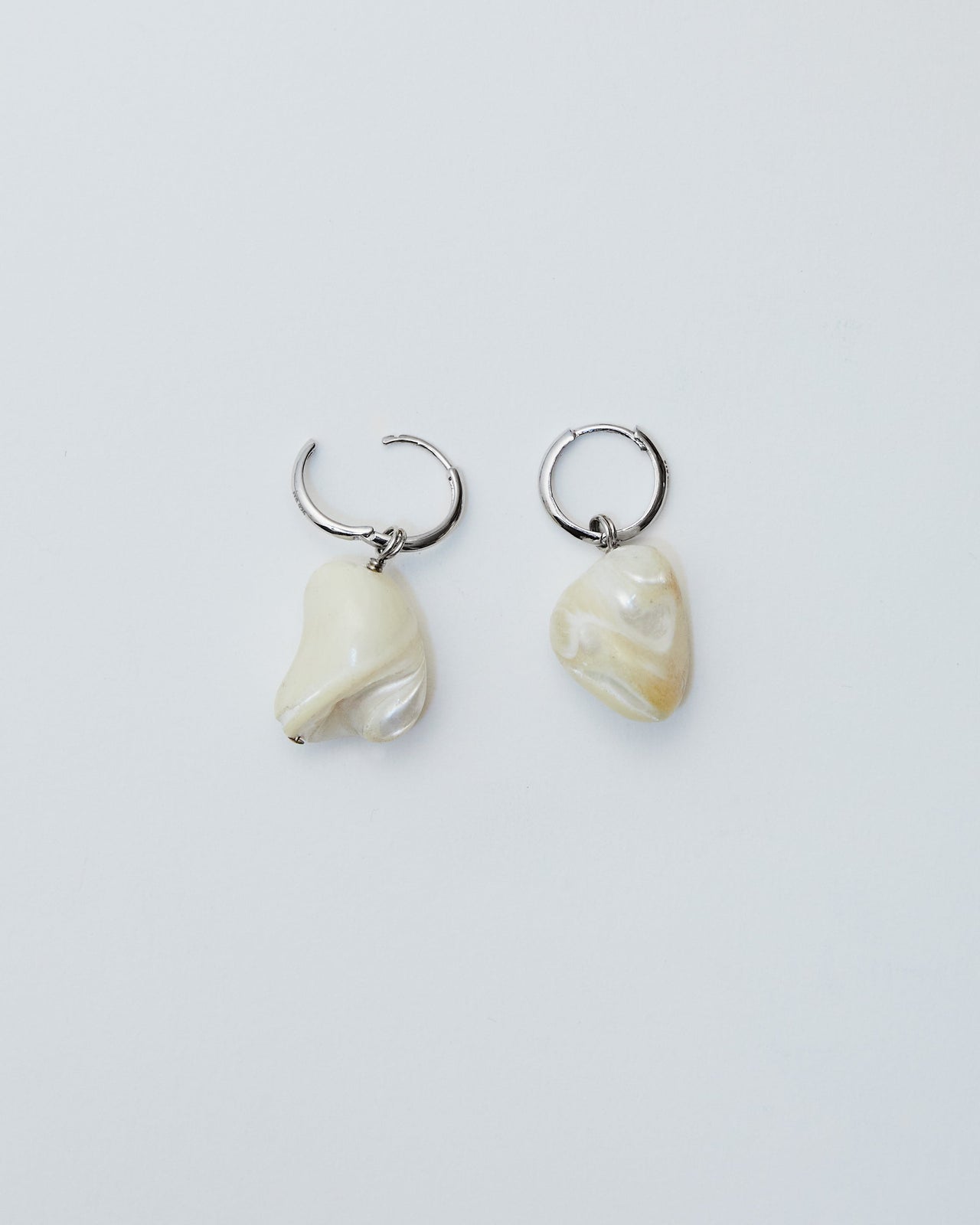 Baba Earring, WHITE SWIRL