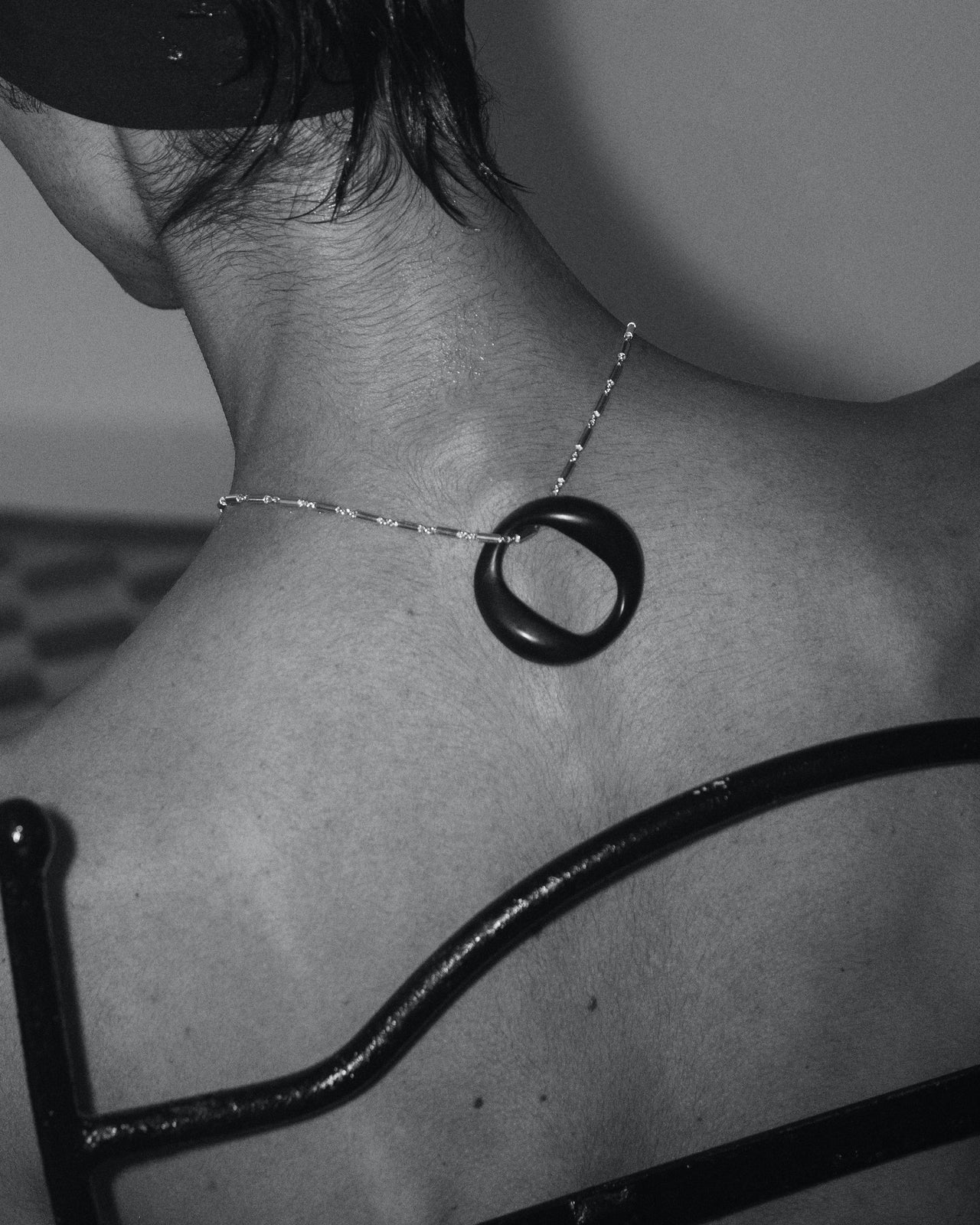 Shelter Necklace, BLACK AGATE