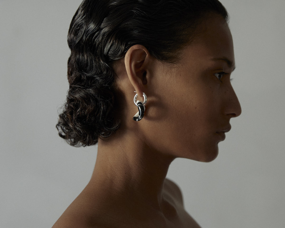 Bad Orb Earring, ZEBRA (Pair)