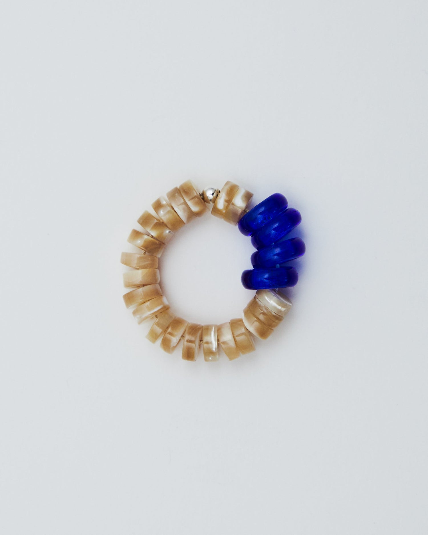 Lento Ring, BLUE GLASS SHELL