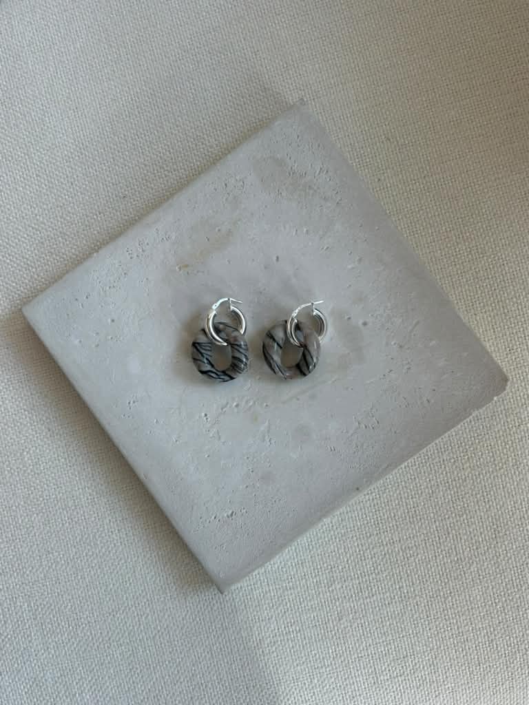 Bad Orb Earring, ZEBRA (Pair)