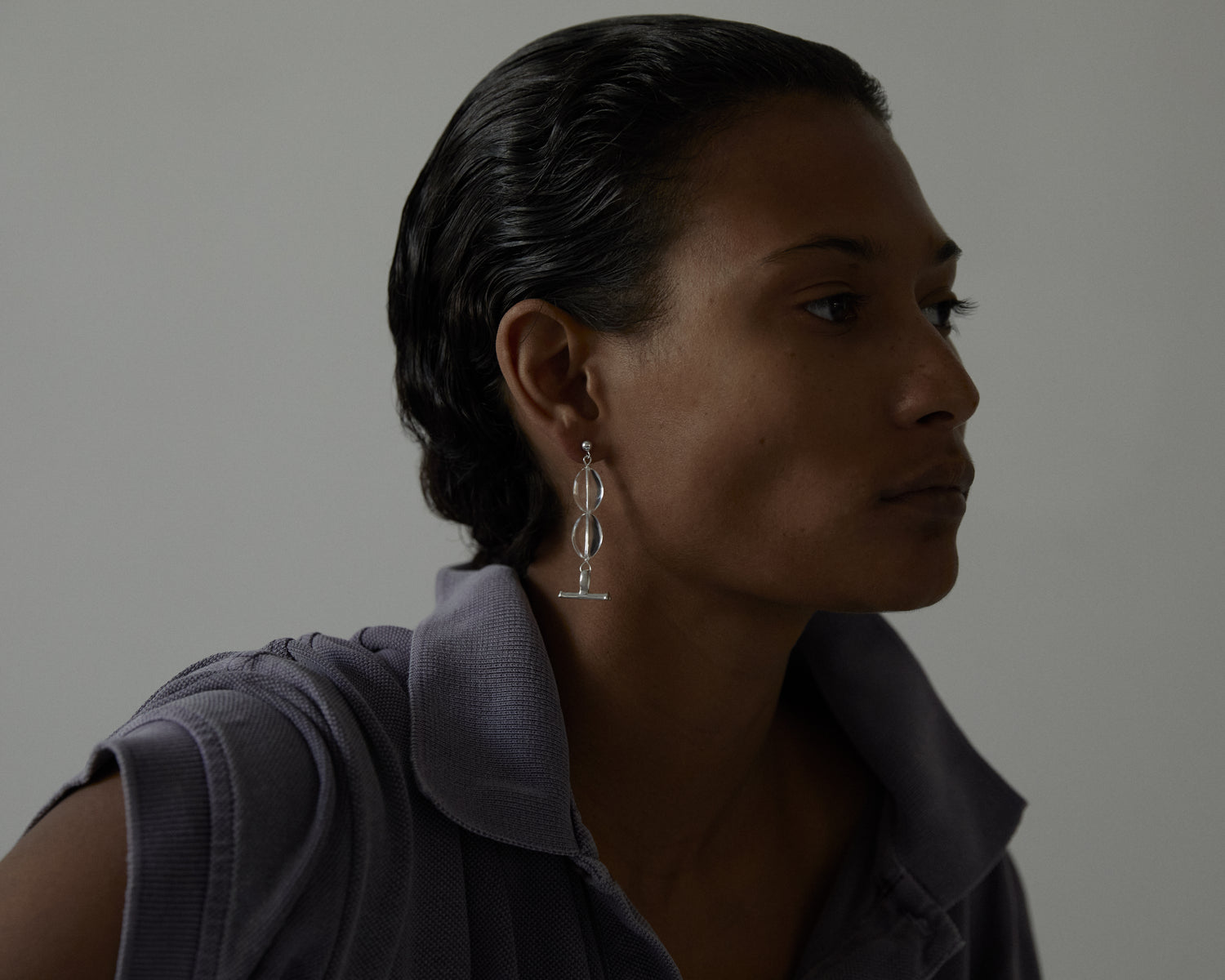 Rossi Earring, QUARTZ STACK