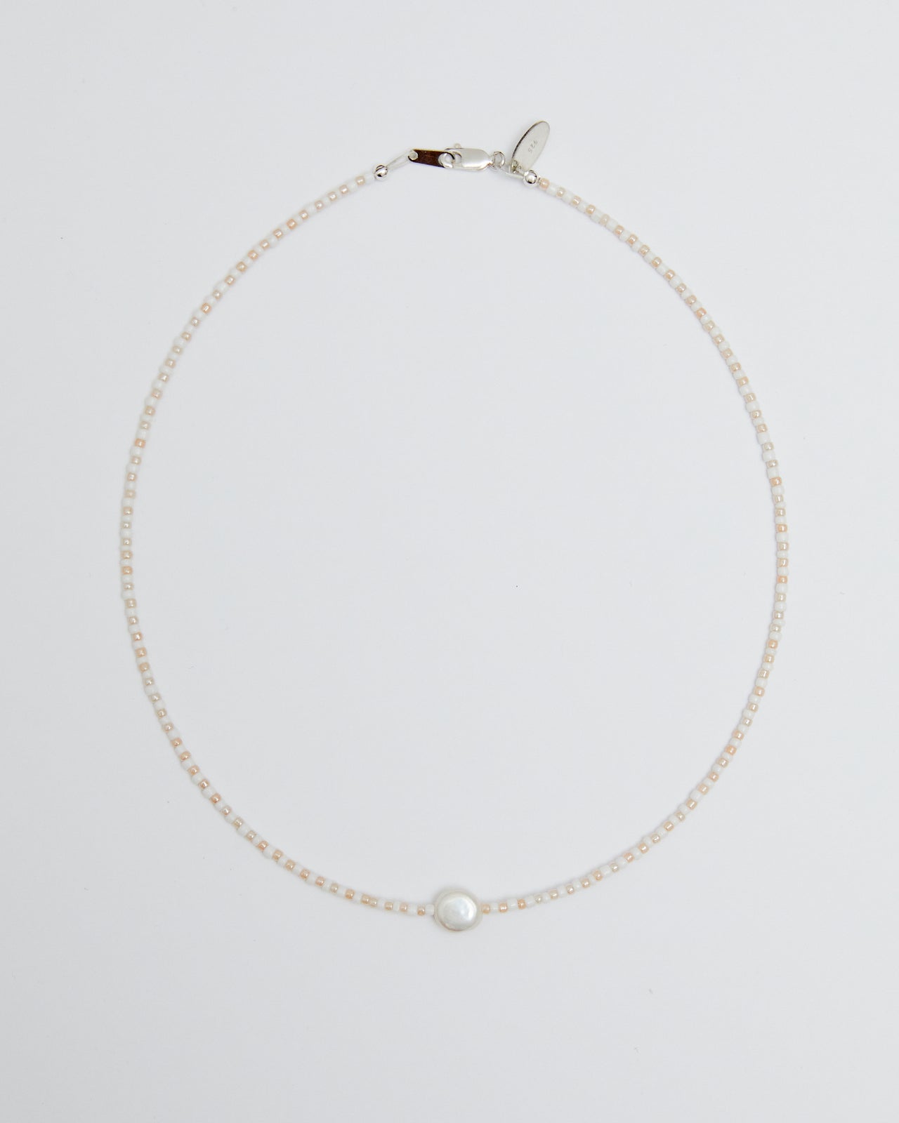 Somos Como Niños Necklace, PEACH/WHITE