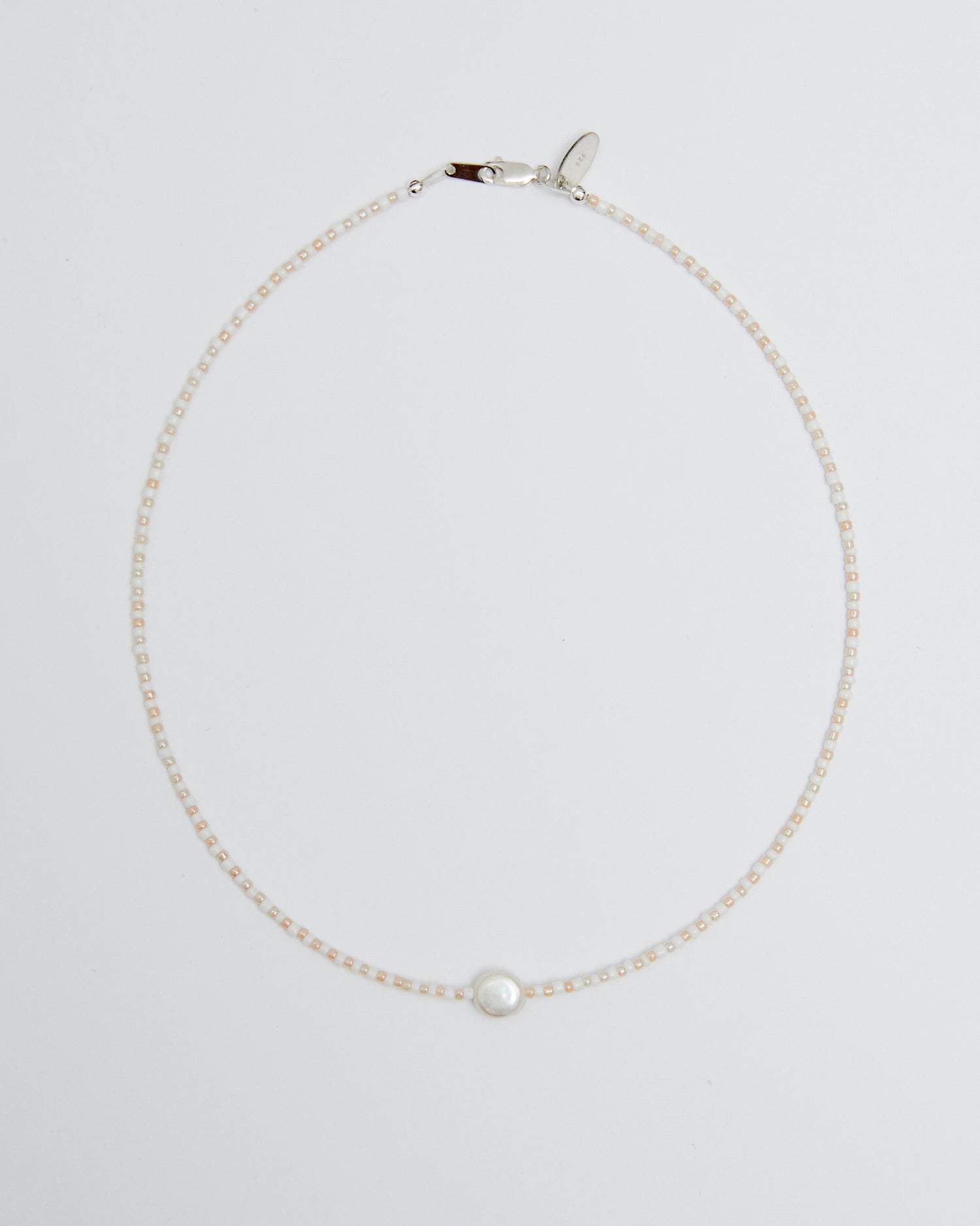 Somos Como Niños Necklace, PEACH/WHITE